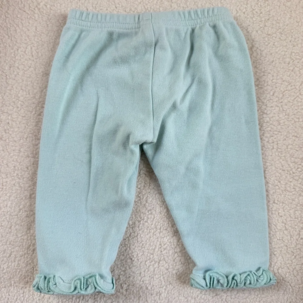 Sea Foam Blue Ruffle Hem Pants